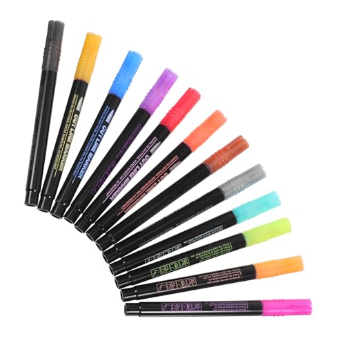 Veemoon 12 Stück Glitzer Marker Stifte Silberne Umrissfarben Wasserbasierte für DIY Bastelprojekte Karten und Kreative Kunstwerke für Erwachsene Veemoon 12 Stück Glitzer Marker Stifte Silberne Umrissfarben Wasserbasierte für DIY Bastelprojekte Karten und Kreative Kunstwerke für Erwachsene von Veemoon
