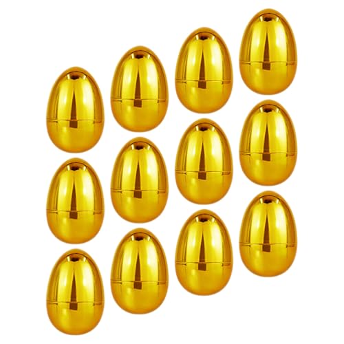 Veemoon 12 Stück Goldene Ostereier Befüllbare Goldene Plastikeier Leere Glänzende Eier Partygeschenk Für Osterparty-Aktivitäten Veemoon 12 Stück Goldene Ostereier Befüllbare Goldene Plastikeier Leere Glänzende Eier Partygeschenk Für Osterparty-Aktivitäten von Veemoon