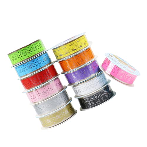 Veemoon 12 Stück Hohles Spitzenband Goldband Sammelklebeband Spitzenaufkleber Dekoratives Klebeband Sammelalbum Spitzenband Zum Basteln Kunstband Klebriges Handwerk Scrapbooking-handwerk von Veemoon