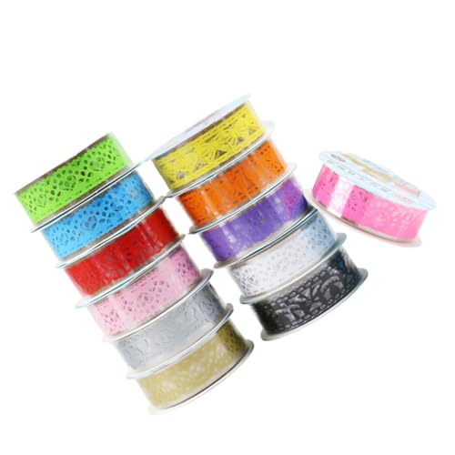 Veemoon 12 Stück Hohles Spitzenband scrapbook scheckheft geschenkpaket handwerkskunst the craft Sammelalbum liefert Spitzenaufkleber dekoratives Klebeband zum Basteln Stickerei-Besatzband Veemoon 12 Stück Hohles Spitzenband scrapbook scheckheft geschenkpaket handwerkskunst the craft Sammelalbum liefert Spitzenaufkleber dekoratives Klebeband zum Basteln Stickerei-Besatzband von Veemoon