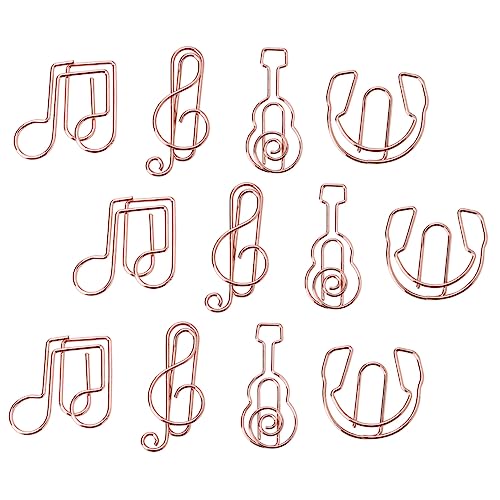 Veemoon 12 Stück Kreative Noten Instrument Stil Büroklammern Musikalische Lesezeichen Gemischten Designs für Büro und Studium für Dokumentenorganisation und von Veemoon