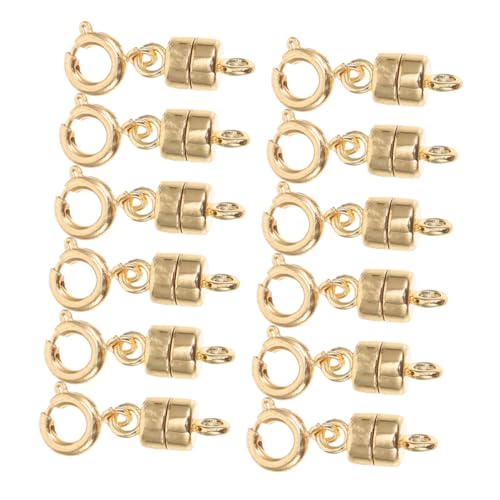 Veemoon 12 Stück Magnetischer Schmuckverschluss Gold Magnetische Kettenverschlüsse für Halsketten Armbänder und Fußkettchen Stabile Magnetverschlüsse als Verlängerung und Adapter für DIY Veemoon 12 Stück Magnetischer Schmuckverschluss Gold Magnetische Kettenverschlüsse für Halsketten Armbänder und Fußkettchen Stabile Magnetverschlüsse als Verlängerung und Adapter für DIY von Veemoon