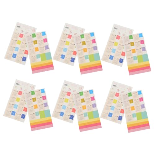 Veemoon 12 Stück Monatliche Kalenderaufkleber Haftnotizen für Planer Wiederverwendbare Trennetiketten für Journale Scrapbooking und Diy Projekte von Veemoon