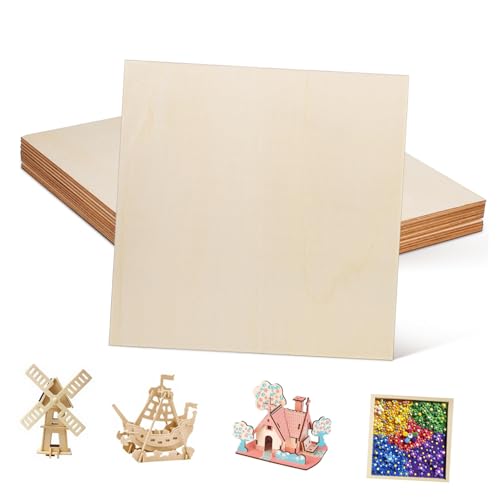 Veemoon 12 Stück Multi-layer-sperrholz Sperrholzplatten Holzbretter Basteln Leere Holzbretter Bastelholzplatte Holz Zur Holzverbrennung Holz Zum Basteln Buchsbaum Beige von Veemoon