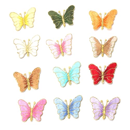 Veemoon 12 Stück Schmetterling Bügelflicken Gestickte Patches mit Hot Melt Kleber Bunte Stoffaufnäher zum Aufbügeln oder Annähen Dekorative Reparatur für Kleidung Taschen Jeans DIY Veemoon 12 Stück Schmetterling Bügelflicken Gestickte Patches mit Hot Melt Kleber Bunte Stoffaufnäher zum Aufbügeln oder Annähen Dekorative Reparatur für Kleidung Taschen Jeans DIY von Veemoon