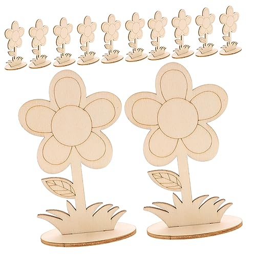 Veemoon 12 Stück Stiele Malerei Hochzeit Blumen Malen Drinnen Kunstbedarf Unfertige Hölzerne Ornamente Holz von Veemoon