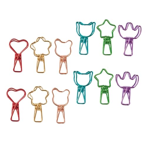 Veemoon 12 Stück Teiliges Bunte Metallklammern Kleine Kreative Büroklammern in Verschiedenen Formen Herz Stern Katze als Dokumenten und Notizhalter für Büro Schule und Zuhause Veemoon 12 Stück Teiliges Bunte Metallklammern Kleine Kreative Büroklammern in Verschiedenen Formen Herz Stern Katze als Dokumenten und Notizhalter für Büro Schule und Zuhause von Veemoon