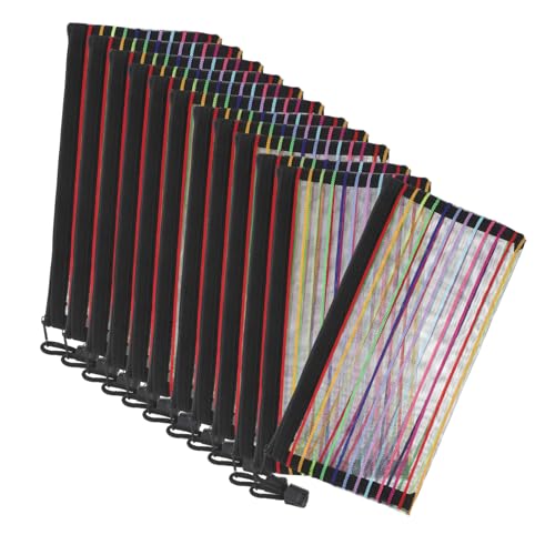 Veemoon 12 Stück Teiliges Bunte Streifen Mesh Zip Beutel PVC Dokumententaschen Organizer für Schule Büro Zuhause Leicht Tragbar Stiftetasche Aufbewahrung Veemoon 12 Stück Teiliges Bunte Streifen Mesh Zip Beutel PVC Dokumententaschen Organizer für Schule Büro Zuhause Leicht Tragbar Stiftetasche Aufbewahrung von Veemoon