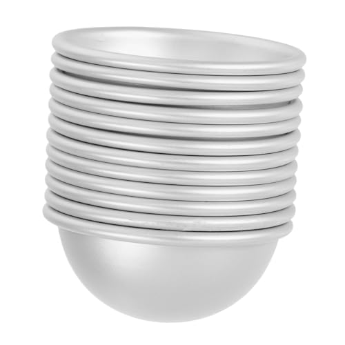 Veemoon 12 Stück Teiliges DIY Halbkreis Aluminium Badekugel Formen Stabile Badekugelformen für Selbstgemachte Badebomben Vielseitig für Badekugeln und Halbkugelförmige Desserts Einfach zu von Veemoon