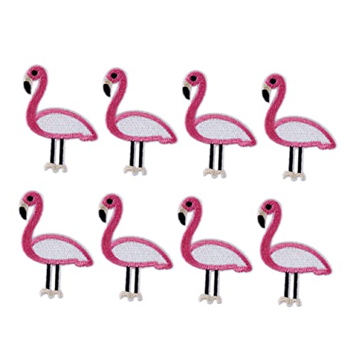 Veemoon 12 Stück Teiliges Flamingo Stickerei Bügelflicken Aufnäher für Kleidung Jeans Taschen DIY Basteln Modische Applikationen zum Verzieren und Reparieren von Kleidungsstücken von Veemoon