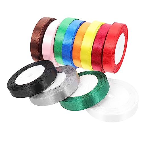Veemoon 12 Stück Teiliges Satinband Soliden Farben Hochwertiges Geschenkband für DIY Hochzeiten Verpackungen und Bastelprojekte von Veemoon