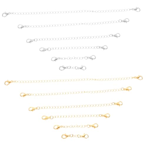 Veemoon 12 Stück Teiliges Set Doppel ende Verlängerungsketten mit Lobster Verschlüssen Schmuckverbinder für Halskette und Armband DIY Zubehör in Farben und Längen Langlebig und Vielseitig Veemoon 12 Stück Teiliges Set Doppel ende Verlängerungsketten mit Lobster Verschlüssen Schmuckverbinder für Halskette und Armband DIY Zubehör in Farben und Längen Langlebig und Vielseitig von Veemoon