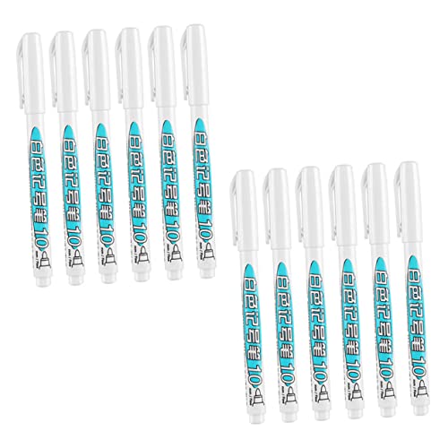 Veemoon 12 Stück Textmarker malen Weiß Farben Zeichnung Stifte Marker Stift nachfüllbarer Marker Graffiti-Farbmarker nachfüllbare Farbmarker Kunststoff-Farbmarker Markierstift Plastik von Veemoon