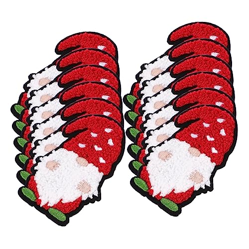 Veemoon 12 Stück Weihnachts Patches Polyester Santa Stickerei Flicken für Kleidung und Bastelprojekte Kompakte und Austauschbare Aufnäher für DIY Dekoration von Veemoon