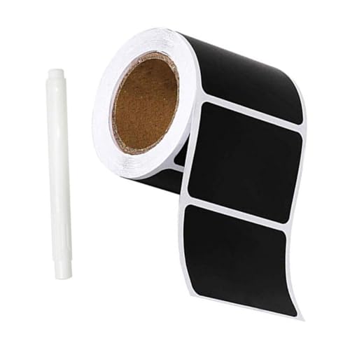 Veemoon 120 Blatt Etikettenaufkleber offic stule waterproof label tavlit Markierung Tafeletiketten Etiketten für Gläser Essen Etiketten für Lebensmittelbehälter Tafelaufkleber Papier Black von Veemoon