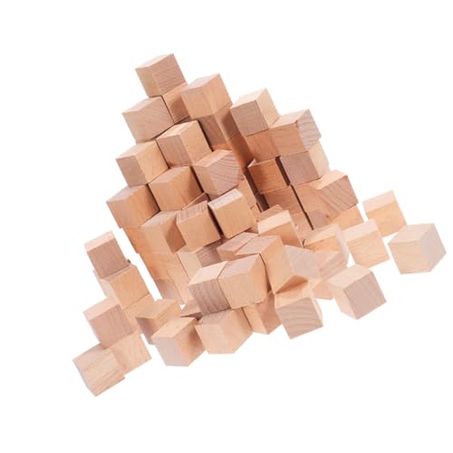 Veemoon 120 Stück Natürliche Quadratische Holzwürfel Unbehandelt Holzblöcke für DIY Bastelmaterial Malen Stapeln Originelles Indoor Outdoor von Veemoon