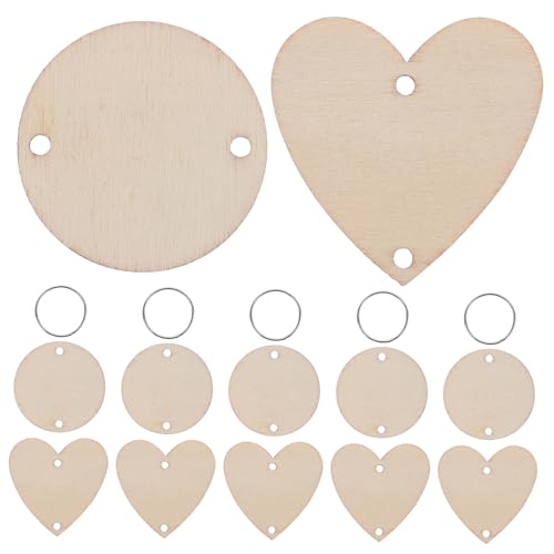 Veemoon 120 Stück Teiliges Holzscheiben mit Löchern und Ringen Runde und Herzförmige Holzanhänger für Geburtstags und Erinnerungs Kalender DIY Bastelset für Wanddekoration und Veemoon 120 Stück Teiliges Holzscheiben mit Löchern und Ringen Runde und Herzförmige Holzanhänger für Geburtstags und Erinnerungs Kalender DIY Bastelset für Wanddekoration und von Veemoon