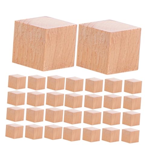 Veemoon 120 Stück Teiliges Quadratische Holzblöcke aus Naturbelassenem Holz Stapelbare und Ungiftige Bauwürfel für DIY Handwerk Malen und Gestaltendes Drinnen und Draußen von Veemoon