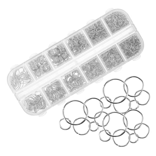 Veemoon 1200 Stück Herstellung von Charm-Schmuck bastelzeug bastel ringe Schmuck Sprungringe schmuck basteln zubehör offen Schlüssel Reifen Armband Spaltring Biegering für DIY Eisen Silver von Veemoon