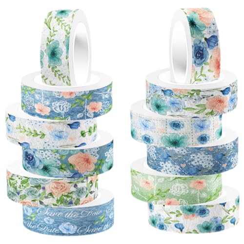 Veemoon 12Rollen Floral Washi Tape Wasserfarben Design Kawaii Klebeband für Scrapbooking und DIY Dekoration für und Kreative Projekte von Veemoon
