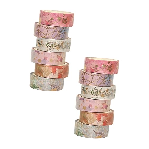 Veemoon 12Stücke DIY Washi Tape Japanisches Dekoratives Klebeband für Scrapbooking Planer Gemischte Farben pro Packung Handwerk Geschenkideen von Veemoon