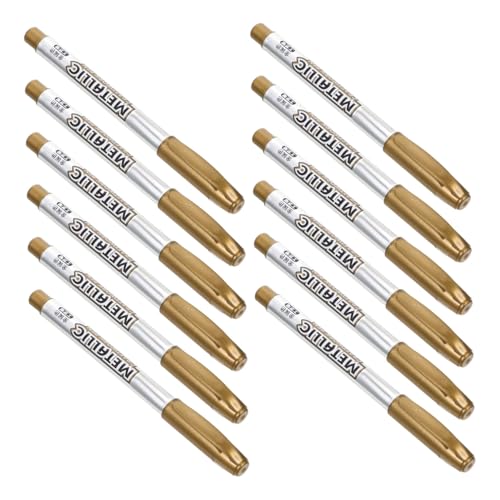 Veemoon 12Stücke Teiliges Metallische Marker Stifte für Handwerk Glänzende Farben zum Zeichnen Schreiben und Skizzieren Langlebig und Ergonomisch Projekte von Veemoon