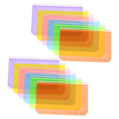 Veemoon 12Stücke Zipper Binder Wasserdichte Dokumentenmappe mit Löchern für Notizen und Belege Vielseitig Einsetzbar für Büro Schule und Reisen Transparent von Veemoon