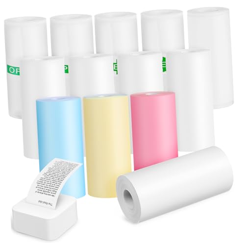 Veemoon 13 Rollen Thermopapier Taschenaufkleberdrucker Bilddruckeraufkleber -aufkleberpapier Papier Für Thermodrucker Thermalpapier Druckerpapier Aufkleber Aus Thermopapier von Veemoon