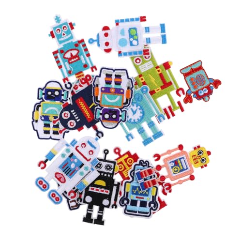 Veemoon 14 Stück Stoffaufkleberroboter Aufnäher Obst aufnähen Flicken für Kleidung Hutflecken süße Applikationen zum Aufnähen Aufnäher für Jacken süße Patches Sticktuch von Veemoon