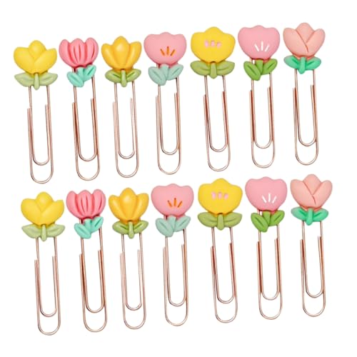 Veemoon 14 Stück Süße Blumen Büroklammern Metall Lesezeichen Clips Für Mädchen Dekorative Notizklammern Für Bürobedarf Cartoon Themen Lesezeichen Kleine Büroklammern Zum Basteln von Veemoon
