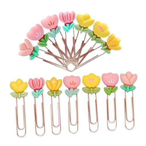 Veemoon 14 Stück Süße Blumen-lesezeichen-clips, Metall-büroklammern, Dekorative Cartoon-lesezeichen Für Studenten, Büroklammern Zum Basteln, Lustige Büroklammern, Papier-lesezeichen Für von Veemoon