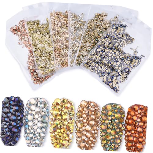 Veemoon 1440 Stück Teiliges Nail Art Strasssteine Mix Ab Glitzersteine für Nagel Dekoration Funkelnde Maniküre Steine für Damen DIY Nail Drill Zubehör Langlebig und Vielseitig von Veemoon