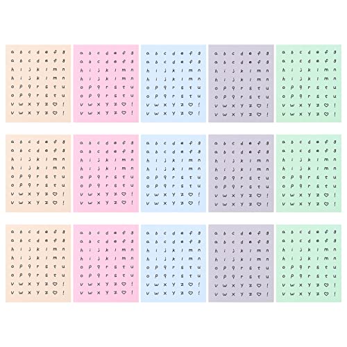 Veemoon 15 Blatt Dekorative Buchstabenaufkleber Selbstklebende Alphabet Sticker Bunten Farben für Scrapbooking DIY Projekte und Notizbücher zur Verschönerung von Kalendern Zufällige Farbe von Veemoon
