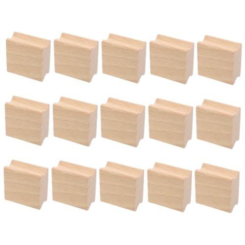 Veemoon 15 Stück Blankosigel Buche Handbuch-Stempel-Siegel Blanko-Stempel zum Selbermachen DIY Stampfer Tagebuch Planer Siegel Scrapbook-Siegel Handbuch Stempel leeres Siegel Holz Khaki von Veemoon