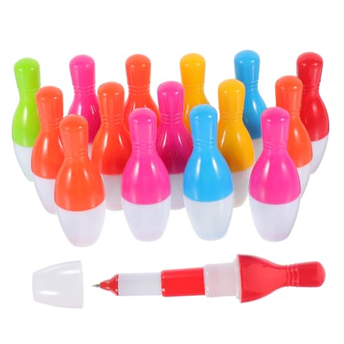 Veemoon 15 Stück Bowlingkugel Stift Mini Bowling Ball Bowling-kugelschreiber Bowlingstift Schreibwaren Neon Ästhetisch Multipack Neuheit Form Süß Kind Karikatur Schlüssel Blau Bunt von Veemoon