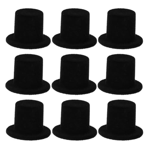Veemoon 15 Stück Mini-Schneemannhüte Miniatur-Puppenhüte In Schwarz Zum Basteln Für Puppen-Bastelprojekte Weihnachtsdekoration Party-Ornamente 2 40 X 2 40 X 1 70 Cm von Veemoon