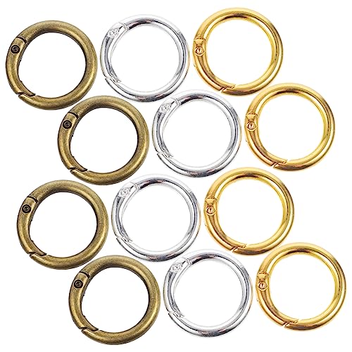 Veemoon 15 Stück Runde Feder O Ringe Robuste Schlüsselanhänger Ringe Multi Use Karabiner für DIY Projekte Taschen Schlüssel Antikbronze Gold Silber von Veemoon