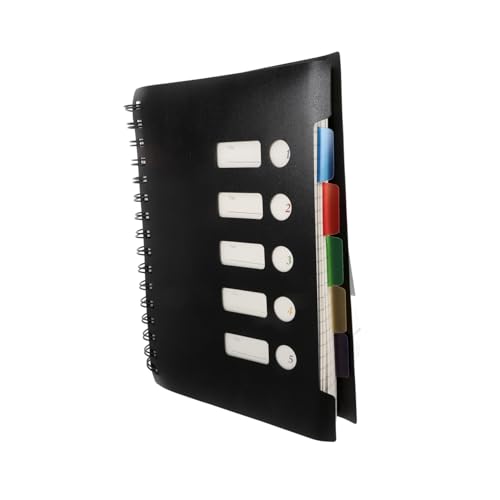 Veemoon 150 Blatt Kleines Spiralnotizbuch College Liniert Vielseitiges Notizheft mit Blättern Elegantes Schwarzes Pp trennblatt notebook für Schule Büro Studium und Tägliche Notizen von Veemoon