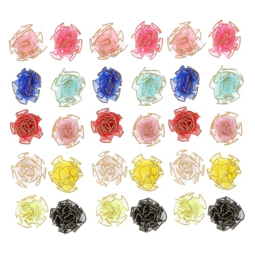 Veemoon 150 Stück Mesh Kunstblumen Köpfe Faux Nelken für Nähen und Basteln Leichte Blumenapplikationen für Hochzeit Kleid Haarschmuck DIY Dekoration von Veemoon