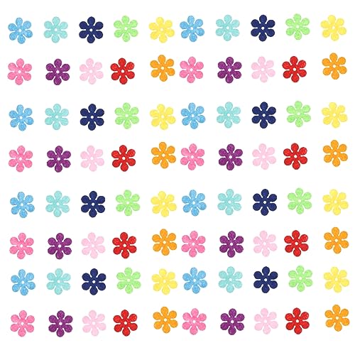 Veemoon 150 Stück Vlies-Patch Dekorationen künstlich blumenvorhang Blumenstickerei Langlebiges Material Hosen- und Rockdekoration Applikation aufbügeln Kleiderapplikation Colorful von Veemoon