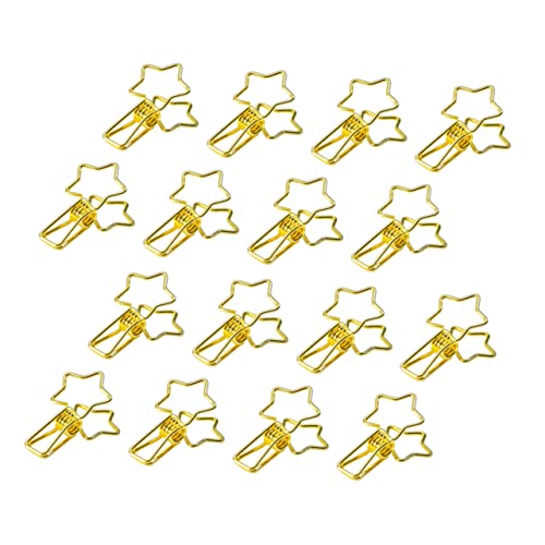 Veemoon 16 Stück Fotoordner klein Dateiclips hängend Name Heftklammern für Schreibwaren groß klemmbausteine Fotoclip Ordnerclips Bildclips Clips für Datei Eisen Golden von Veemoon