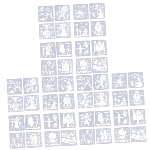 Veemoon 16 Stück Halloween Schablonen Set Mit Skelett - Schädel - Fledermaus Kürbis Und Spinne – Kreative DIY Vorlagen Für Malerei Scrapbooking Und Kinderbasteln Gruselige von Veemoon