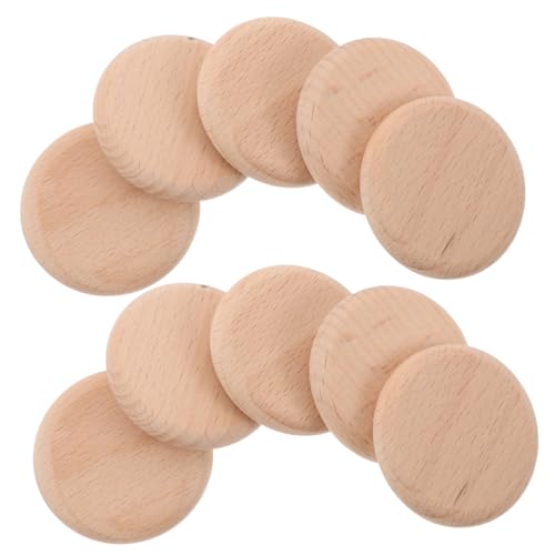 Veemoon 16 Stück Holzscheiben Rund Unbemalte Holzchips für DIY Schachset Stabile Holzscheiben für Handwerk Blanke Holzchips Familienfreundliche Spielsteine von Veemoon