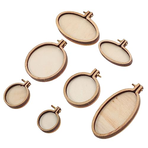 Veemoon 16 Stück Mini Stickrahmen Teiliges Set aus Holz Leichte Mini Sticksrahmen für DIY Anhänger und Kreuzstich Vielseitige Dekorative Stickrahmen für Schmuck und Wohnaccessoires von Veemoon