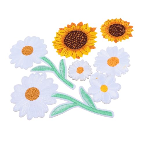 Veemoon 16 Stück Teiliges DIY bestickte Blumen und Sonnenblumen Stickpatches Bestickte Bügelflicken zum Aufnähen Vielseitig für Kleidung Rucksäcke Schuhe Reparatur und Dekoration von Veemoon