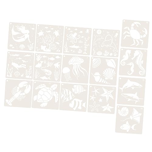 Veemoon 16 Stück Teiliges Wiederverwendbares Schablonen für Holzschilder Kunsthandwerk und DIY Dekoration Vielseitige Vorlagen mit Floralen Motiven für Scrapbooking und Heimdekoration von Veemoon