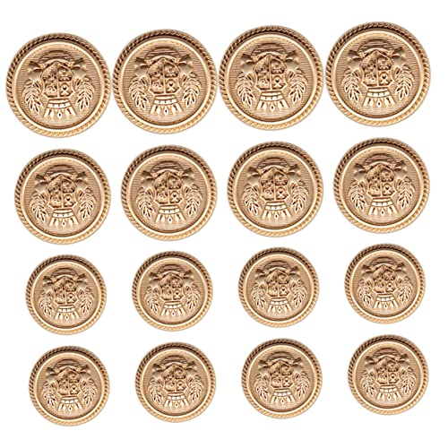 Veemoon 16Stücke Goldene Metallknöpfe für DIY Kleidung Befestigungsknöpfe für Blazer und Jacken Hochwertige Nähknöpfe von Veemoon