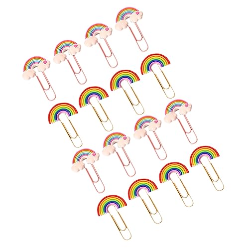 Veemoon 16Stücke Teiliges Bunte Büroklammern aus PVC Flexible Clips für Dokumente Fotos Notizen für Home Office und Schule Langlebig und Leicht zu Transportieren von Veemoon