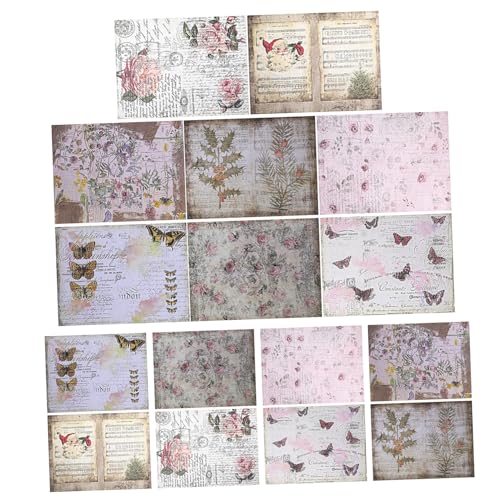 Veemoon 16Stücke Teiliges Vintage Hintergrundpapier für DIY Journal und Scrapbooking Planerpapier mit Einzigartigen Mustern für Bastelprojekte und Dekorationen von Veemoon