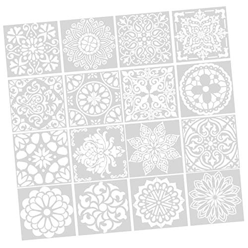 Veemoon 16Stücke Wiederverwendbare Blumen Malschablonen Kreative Zeichnungsschablonen aus Pet für Holz Scrapbooking DIY Dekoration und Geschenkgestaltung von Veemoon